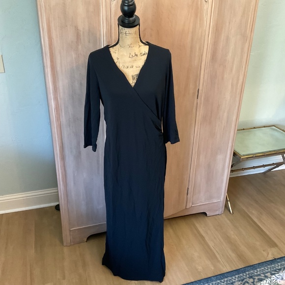 J. Jill Draped Ruched Midi Maxi v neck ruched wrap dress career event capsule M - Picture 9 of 11